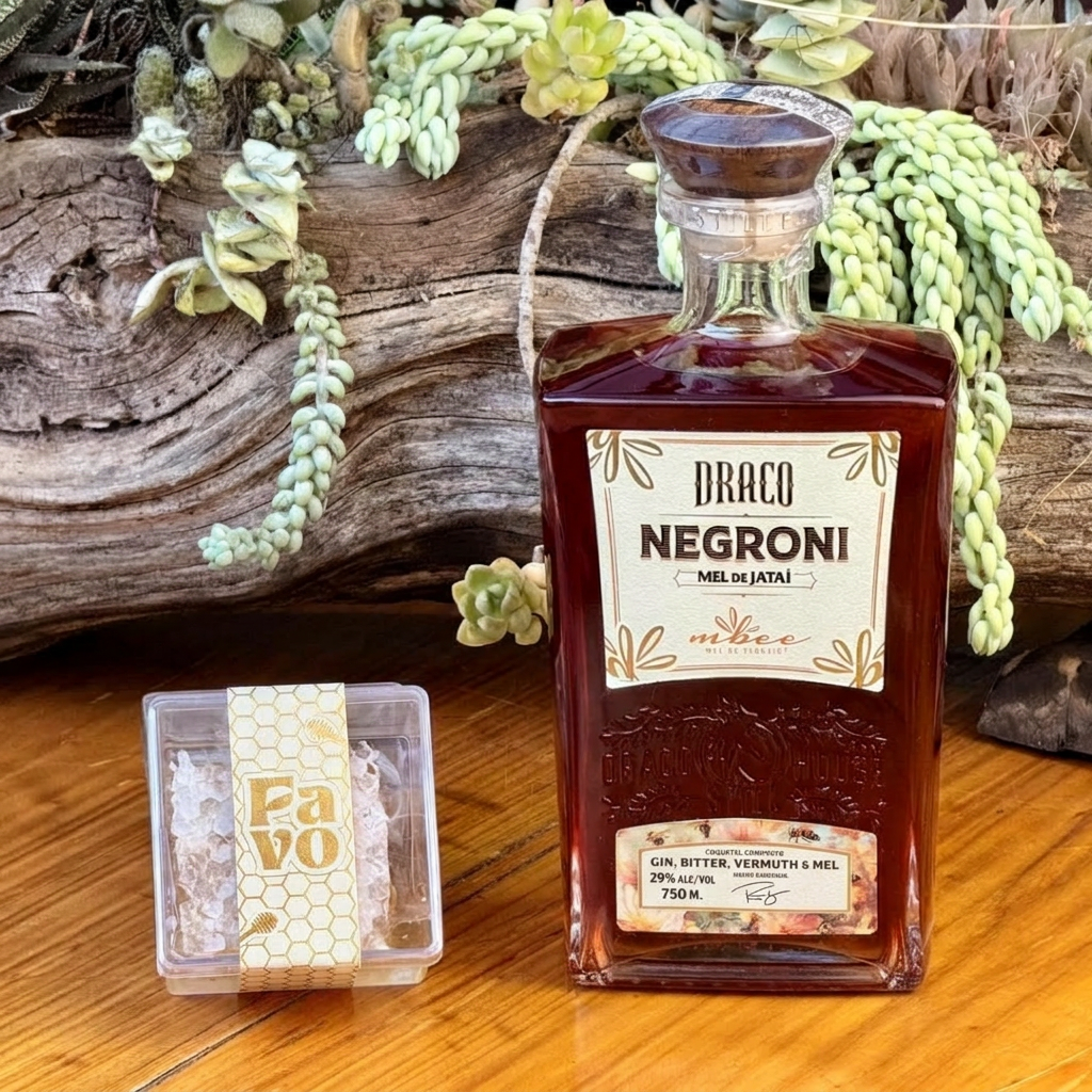 Favo de Mel 200g & Negroni Mel Jatai & Draco 750ml